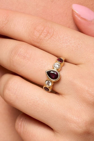 Vela Ring in Deep Red