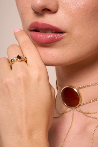 Vela Ring in Deep Red